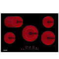 WEHIMO Ceramic Hob 5 Plates 77cm, Hob 8600W, 9 Levels, Touch Control per Zone, Automatic Shut-off, Ceramic Hob Suitable for All Pots and Pans