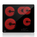 WEHIMO Ceramic Hob 4 Plates 7200W, 4 Cooking Zones (2200W+2000W+1800W+1200W), 9 Heat Levels, Touch Control, Child Lock, 1-99 Timer, Suitable for All Pots