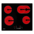 WEHIMO Ceramic Hob 4 Plates, Cooktop 4 Cooking Zones 59CM, 6600W, Double & Oval Cooking Zone, 9 Heat Levels, Touch Control, Child Lock, Timer, Suitable for All Pots